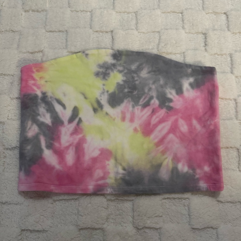 Wild Fable Pastel Tie-Dye Tube Crop Top, Women’s Large